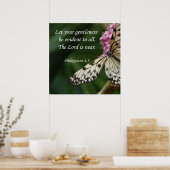 ピリピ4:5蝶の花 ポスター (キッチン)