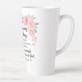 ピリピ4:6何も心配しないピンクのフローラ カフェラテマグ (右)