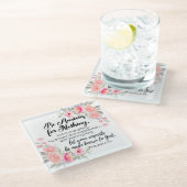 ピリピ4:6何も心配しないピンクのフローラ ガラスコースター (アングル)