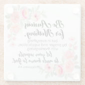 ピリピ4:6何も心配しないピンクのフローラ ガラスコースター (裏面)