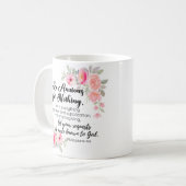 ピリピ4:6何も心配しないピンクのフローラ コーヒーマグカップ (正面左)