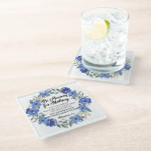 ピリピ4:6何も心配しない青いフローラ ガラスコースター (アングル)