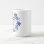 ピリピ4:6何も心配しない青いフローラ コーヒーマグカップ (中央)
