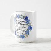 ピリピ4:6何も心配しない青いフローラ コーヒーマグカップ (正面左)