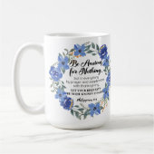 ピリピ4:6何も心配しない青いフローラ コーヒーマグカップ (左)