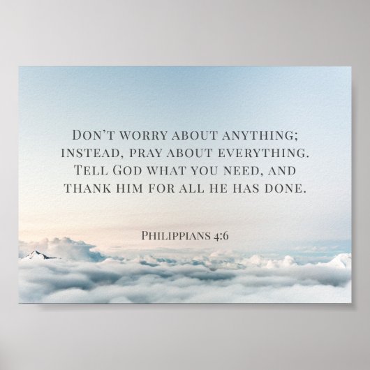 ピリピ4:6、何も心配しないで ポスター (正面)