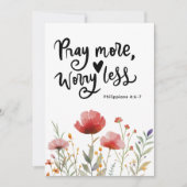 ピリピ4:6-7もっと祈心配の無いバイブルカード (正面)