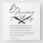 ピリピ4:6-7キリスト教の無さに不安を抱く スクエア壁時計 (正面)