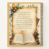 ピリピ4:6-7キリスト教の聖書聖句アート ノートブック (裏面)