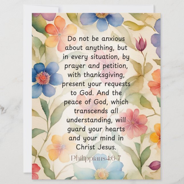 ピリピ4:6-7キリスト教聖書聖句の水色 (正面)