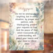 ピリピ4:6-7キリスト教聖書聖句の水色 ウィンドウサイン (シート2)