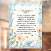ピリピ4:6-7キリスト教聖書聖句の水色 ウィンドウサイン (シート2)