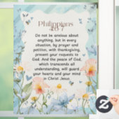 ピリピ4:6-7キリスト教聖書聖句の水色 ウィンドウサイン (ホーム)
