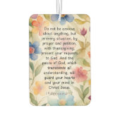 ピリピ4:6-7キリスト教聖書聖句の水色 カーエアーフレッシュナー (裏面)