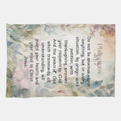 ピリピ4:6-7キリスト教聖書聖句の水色 キッチンタオル (横)