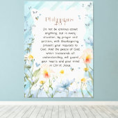 ピリピ4:6-7キリスト教聖書聖句の水色 キャンバスプリント (インサイチュ (ウッドフロア))