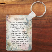 ピリピ4:6-7キリスト教聖書聖句の水色 キーホルダー (裏面)