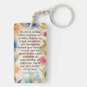 ピリピ4:6-7キリスト教聖書聖句の水色 キーホルダー (裏面)