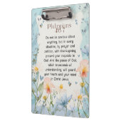 ピリピ4:6-7キリスト教聖書聖句の水色 クリップボード (左)