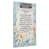 ピリピ4:6-7キリスト教聖書聖句の水色 クリップボード (右)