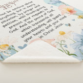 ピリピ4:6-7キリスト教聖書聖句の水色 シェルパブランケット (3/4)