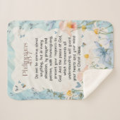 ピリピ4:6-7キリスト教聖書聖句の水色 シェルパブランケット (正面(横))