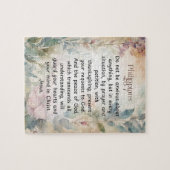 ピリピ4:6-7キリスト教聖書聖句の水色 ジグソーパズル (横)