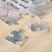 ピリピ4:6-7キリスト教聖書聖句の水色 ジグソーパズル (側面)