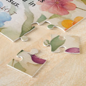 ピリピ4:6-7キリスト教聖書聖句の水色 ジグソーパズル (側面)