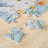 ピリピ4:6-7キリスト教聖書聖句の水色 ジグソーパズル (側面)