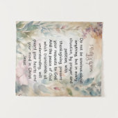 ピリピ4:6-7キリスト教聖書聖句の水色 タペストリー (正面(横))