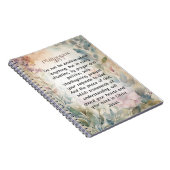 ピリピ4:6-7キリスト教聖書聖句の水色 ノートブック (右側)