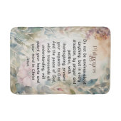 ピリピ4:6-7キリスト教聖書聖句の水色 バスマット (正面)