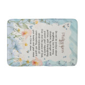 ピリピ4:6-7キリスト教聖書聖句の水色 バスマット (正面)