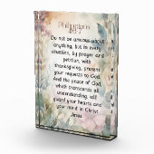 ピリピ4:6-7キリスト教聖書聖句の水色 フォトブロック (右)