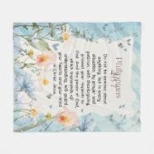 ピリピ4:6-7キリスト教聖書聖句の水色 フリースブランケット (正面(横))