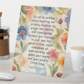 ピリピ4:6-7キリスト教聖書聖句の水色 台座サイン (インサイチュ)