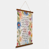 ピリピ4:6-7キリスト教聖書聖句の水色 吊り下げ型タペストリー (傾斜あり)