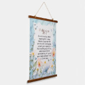 ピリピ4:6-7キリスト教聖書聖句の水色 吊り下げ型タペストリー (傾斜あり)
