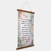 ピリピ4:6-7キリスト教聖書聖句の水色 吊り下げ型タペストリー (傾斜あり)