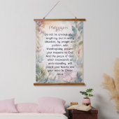 ピリピ4:6-7キリスト教聖書聖句の水色 吊り下げ型タペストリー (寝室)