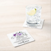 ピリピ4:6-7聖なる書物、 経典紫色の花 スクエアペーパーコースター (インサイチュ)