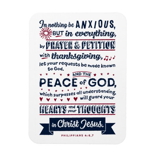 ピリピ4:6, 7 マグネット (縦)