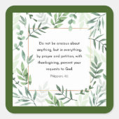 ピリピ4:6, Bible Verse, スクエアシール (正面)