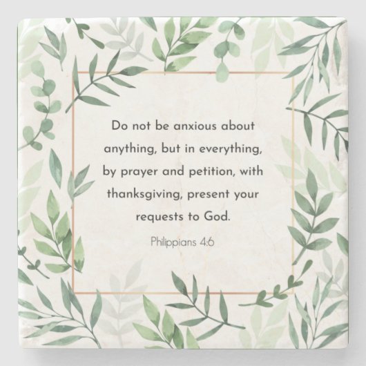 ピリピ4:6, Bible Verse, ストーンコースター (正面)