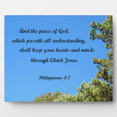 ピリピ4:7そして神の平和は….. フォトプラーク (正面)