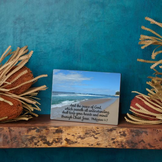 ピリピ4:7神の平和と平和 フォトプラーク (側面)