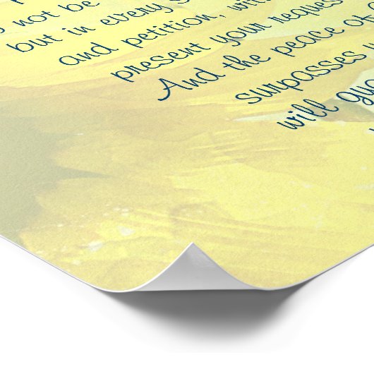 ピリピ4:7神の平安はあなたのハートを守る ポスター (角)