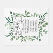 ピリピ4:8ノーブルeucalyptus フリースブランケット (正面(横))