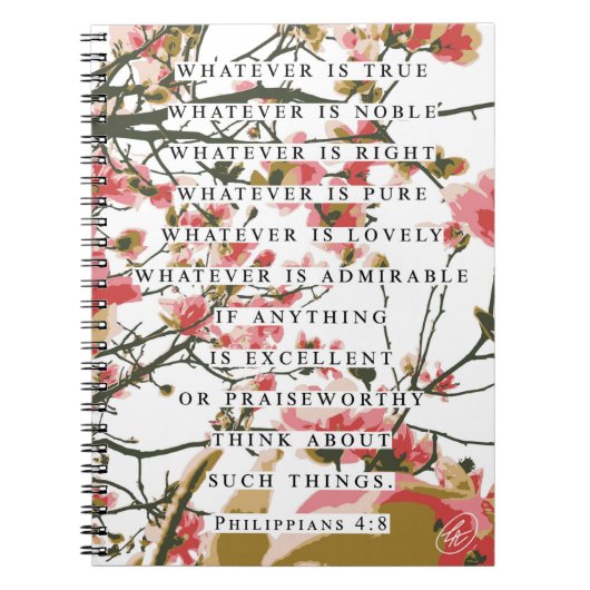 ピリピ4:8フローラ ノートブック (正面)